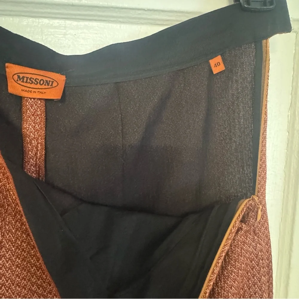 Missoni Wide-Leg Knit Pants Rust Wool Blend Size IT 40 / US 4 - Picture 11 of 14